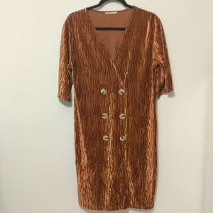Zara mid length textured velvet dress